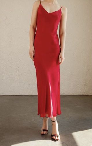 Платье красное комбинация