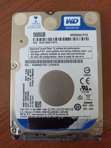 Жесткий диск для ноутбука WD 500Gb