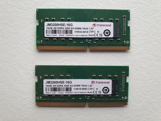 Transcend SODIMM DDR4 3200 16GB. На гарантии