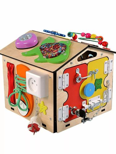 Бизиборд домик KimToys со светом / бизидом игрушки