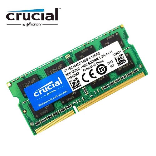 Оперативная память DDR3 4GB, 8Gb Crucial для ноутб
