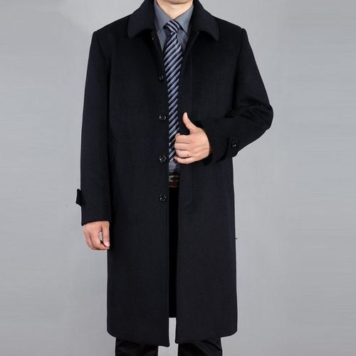 Мужское драповое пальто удлинённое
