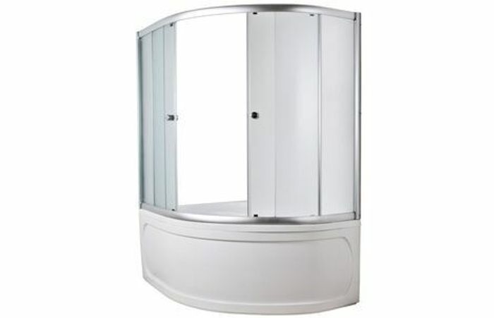 Раздвижная стеклянная шторка для ванны 1Marka Aura 160 x 140