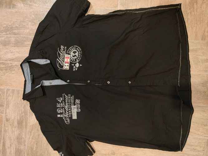 Черная рубашка тениска хлопок 52-56