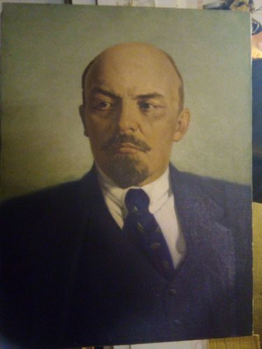 Портрет Ленина масло холст.