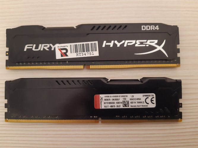 Оперативная память  HyperX Fury  8 GB. 2*4 GB