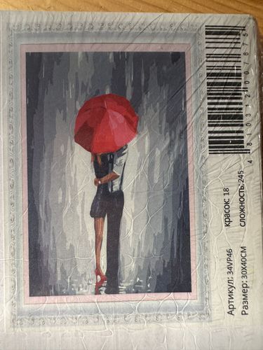 Картина по номерам «Влюбленные под зонтом»
