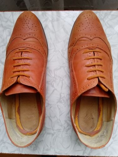 Туфли кирпичного цвета, натур. кожа, размер 37-38