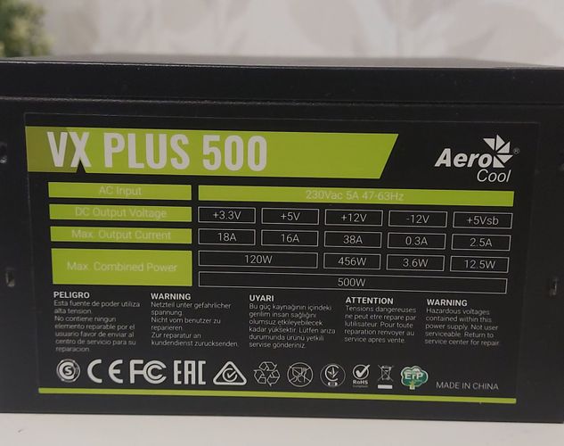 Блок питания AeroCool VX-500 Plus