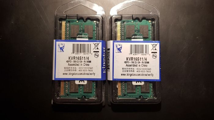 Оперативная память DDR3 4GB, 8Gb Kingston для Ноут