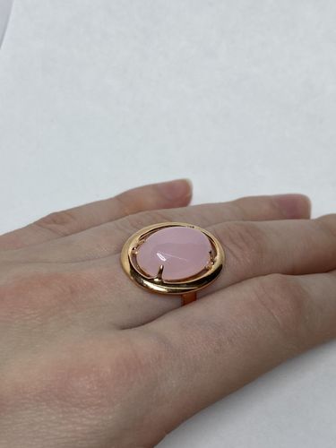 Кольцо *Розовый кварц*Натуральный камень СКИДКА 61%