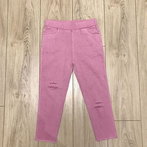 Капри джинсовые розовые женские