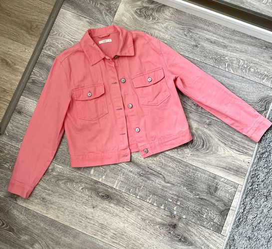 Розовый джут/джинсовая куртка 