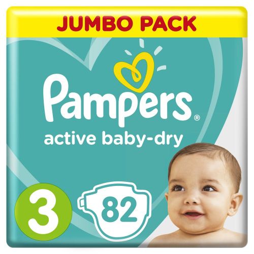 Pampers Active Baby-Dry 3(6-10 кг) 82шт подгузники