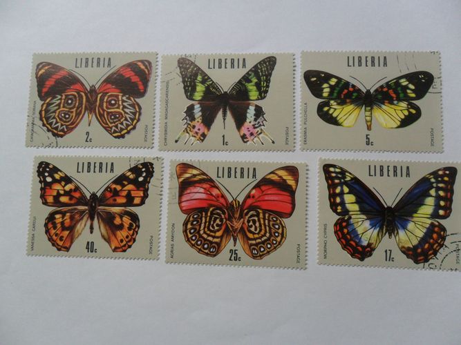 Почтовые марки бабочки