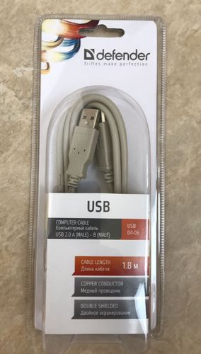 Кабель компьютерный USB 2.0 «Defender» 1.8М