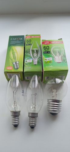 Лампочки накаливания W60Ват,Е14,Е27
