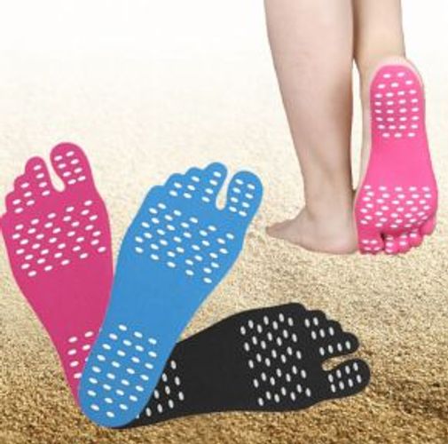 Наклейки на ступни ног 1 пара для пляжа, бассейна / Против песка и скольжения S синий
